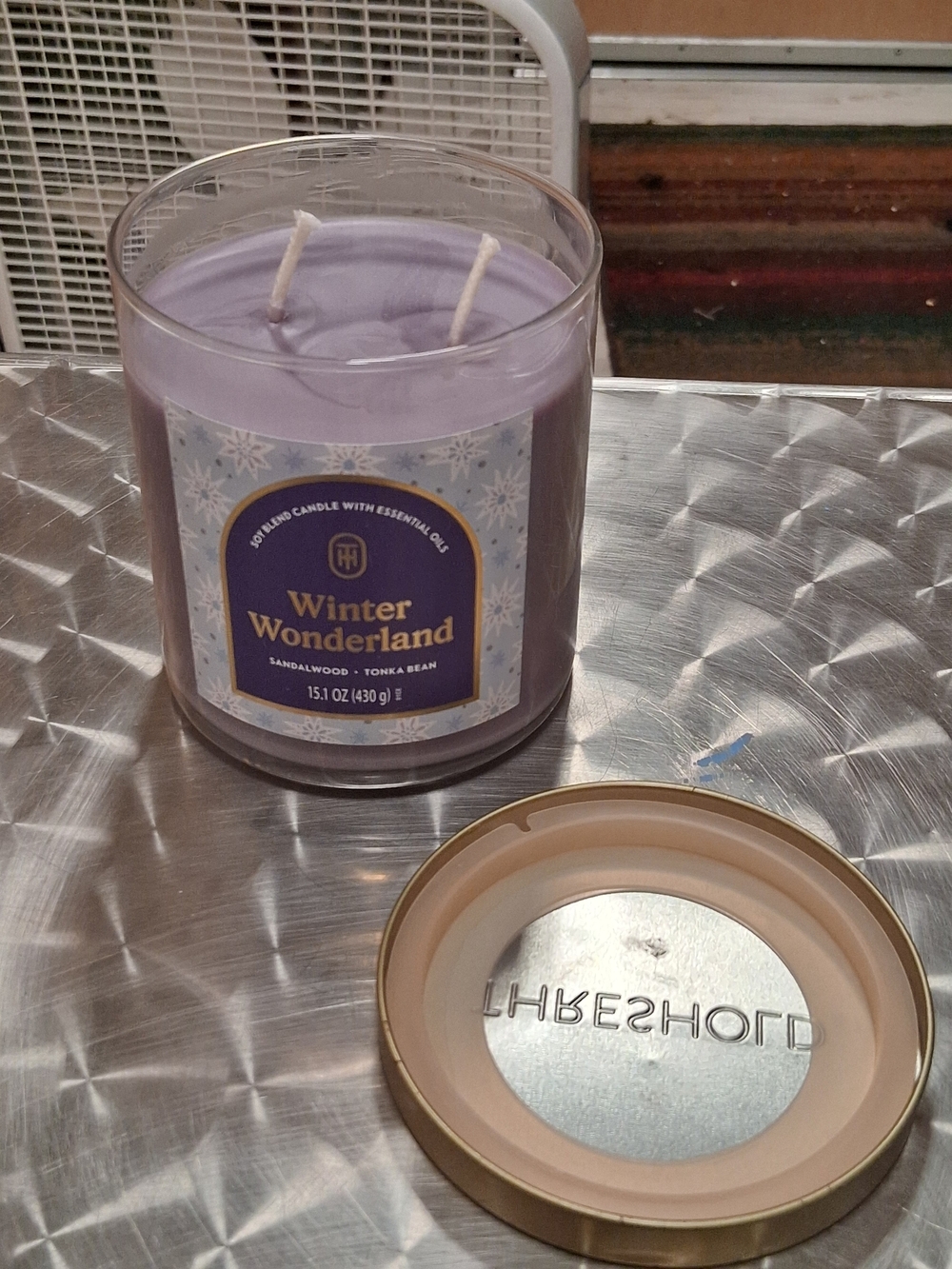 Hearth & Hand Purple Jar Candle with Gold Lid - Picture 2 of 4